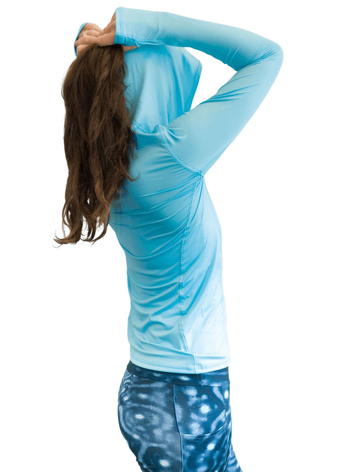 Women's Bahama Blue Hooded Sun Shirt | UPF 50+ | Waterlust
