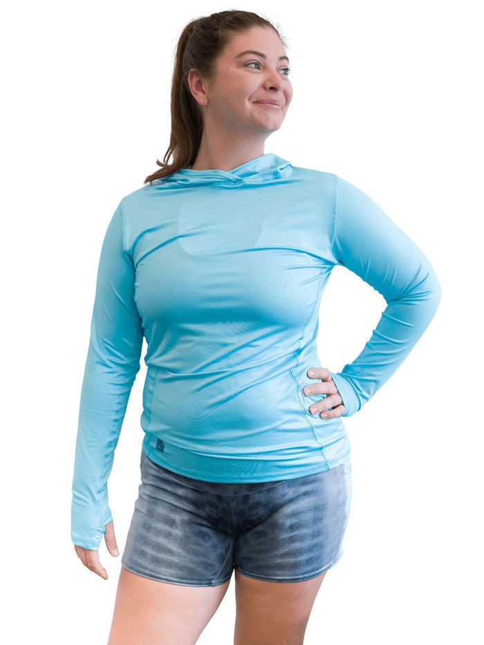 Women's Bahama Blue Hooded Sun Shirt | UPF 50+ | Waterlust