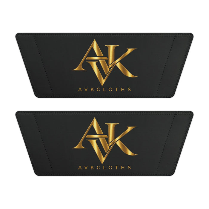 Youth Slide Sandals - Black Strap with Gold Monogram Logo