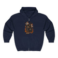 Zip Hoodie - Gothic Phoenix & Gold Monogram Full-Zip Hooded Sweatshirt